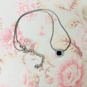 Brighton Necklace Reversible Black/Brushed Gold Color Stones